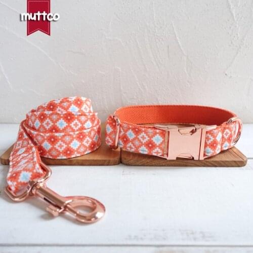 MUTTCO retailing self-design personalized collar THE cracker pattern adjustable dog collars leash with bow tie 5 sizes UDC065M