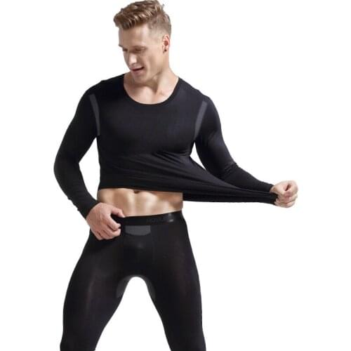 2pcs Men Thermal Underwear Long Jhons Super Breathable Thermo Tops Soft Buttoms Set