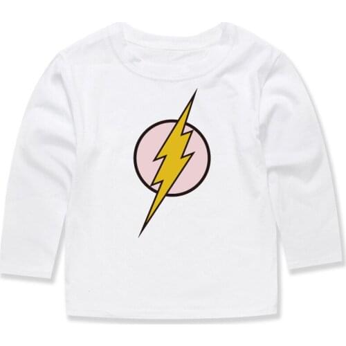 New Flash Men Cotton T Shirts Baby Summer Tops Children Full Sleeve Autumn Tshirts Girls Tees for 1-14 Years Heros