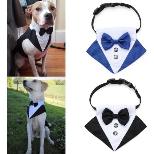 2 Types Pet Dog Cat Formal Necktie Tuxedo Bow Tie Black and Red Collar for Dog Cat Pet Accessories Suit for small medium pets