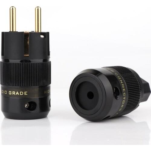P078E+C078 High End 24K Gold Plated Schuko AC power plug+IEC power connector 10Pairs