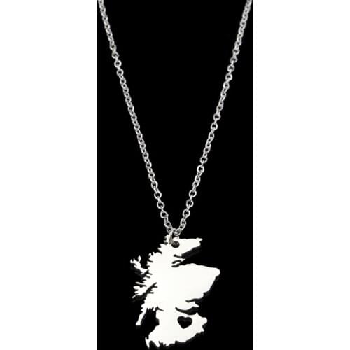 Drop shipping fashion Stainless Steel necklace Scotland Map necklace geometric pendant necklace United Kingdom jewelery gift