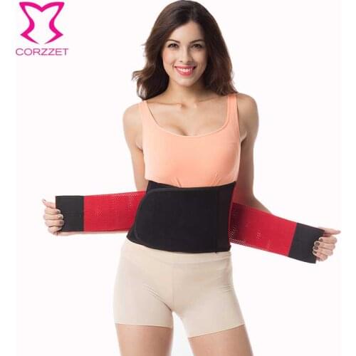 Corzzet Red Firm Control Tummy Belt Corsets Belt Slim Shaper Ajustable Waist Trimmer Plus Size Waist Trainer Cincher For Fitness