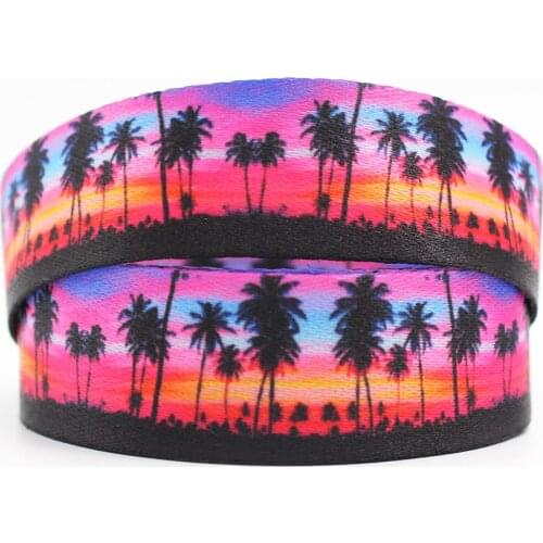 Coconut Tree Printed Lanyard Ribbon Badge Id Lanyard/mobile Phone Strap/key Lanyard Neck with Keychain10MM/16MM/20MM/25MM/35MM