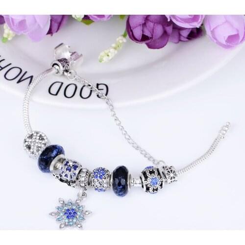 Pandora-style Christmas Starry Sky Snowflake Pendant Pumpkin Car Bead Bracelet