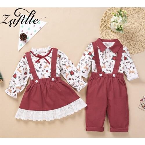 ZAFILLE Kids Girls Christmas Clothes Dress Toddler Girl Christmas Outfits For Kids Boy Outfits New Years Costume Children