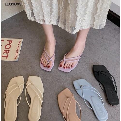 Slippers For Women To Wear 2021 Fashion Cross One Line Sandals Solid Color Flat Casual Beach Lightweight Everyday Shoes