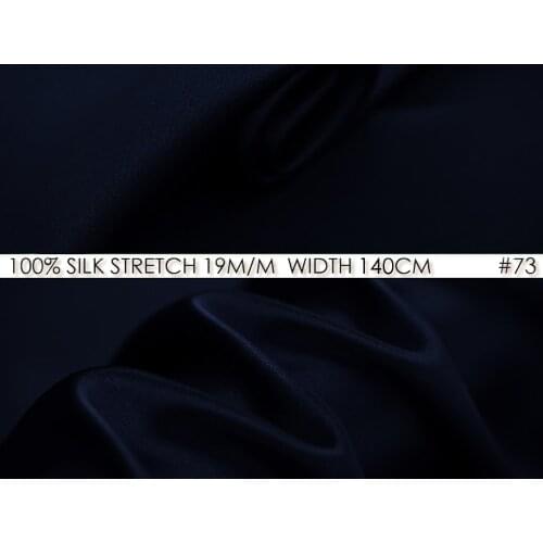 Silk stretch satin 140 cm, width 19momme Sewing Material Pure Soie Fabrics Midnight Blue NO 73