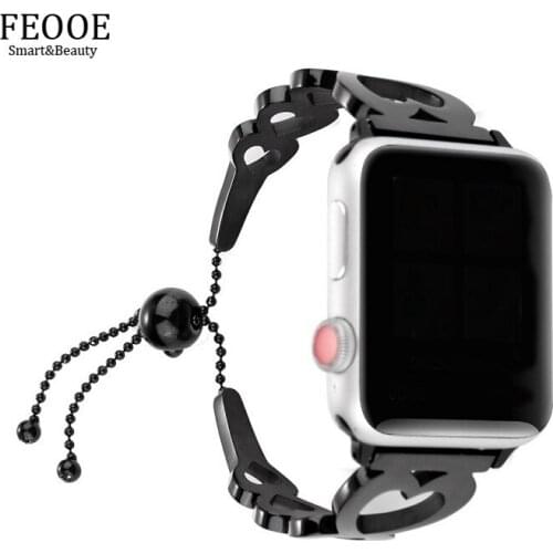 FEOOE Smart Accessories Wearable Devices Suitable for Iwatch Apple Strap 38 40 42 44mm Stainless Steel Chain Tasser Bracelet