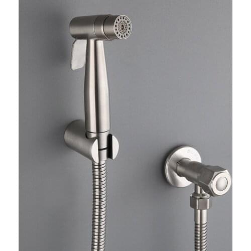 Bidet Faucets 304 stainless steel Single Cold Bathroom Toilet Shower Blow-fed Spray Gun Nozzle Bidet Faucet Bathroom Hardware