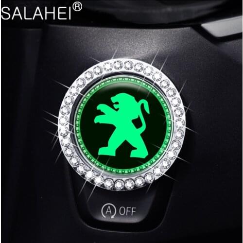 1PCS Luminous Car Engine Start Stop Button Cover Ring Ignition Sticker For Peugeot 206 207 301 306 307 308 406 408 508 2008 3008