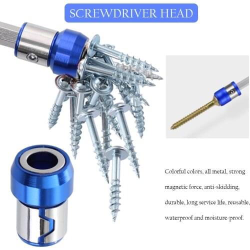Universal Magnetic Ring 1/4” Metal Screwdriver Bit Magnetic Ring Anti-Corrosion For 6.35mm Shank Drill Bit Magnet Powerful Ring