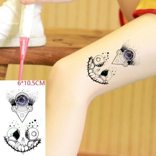 Waterproof Temporary Tattoo Sticker ins Astronaut space scientific explorationBody Art flash tatoo fake tatto for Women Men