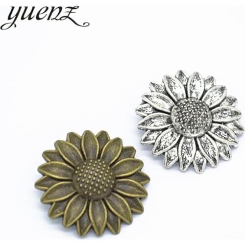 YuenZ 2pcs Sunflower Charm DIY metal charms for jewelry making 29*29mm Q199