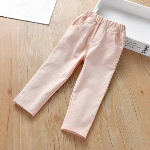 2 3 4 5 6 Years Toddler Girls Pants Fashion Korean Star Print Trousers Elastic Waist Pants For Girl 2020 Autumn Child Pants New