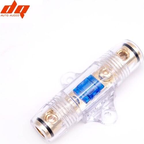 1pcs Car Audio Refit Fuse Holder pure copper 4/8 10 Ga Wire With 30A 40A 60A 80A 100A 1 in 1 out Fuse Holder For Auto Amplifier