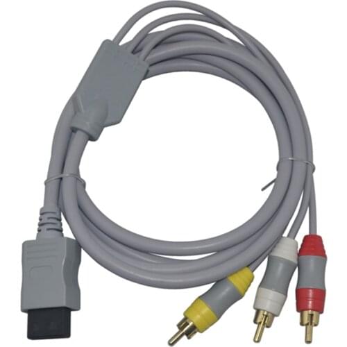 100pcs a lot Wholesale 1.8m 6FT AV Composite 3 RCA Cable Audio Video Cable for Wii