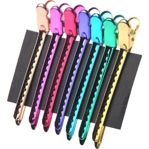 12Pcs/Set Metal Duck Mouth Hair Clips Hairdressing Salon Clamps Styling Tools Stainless Steel Styling Accessory