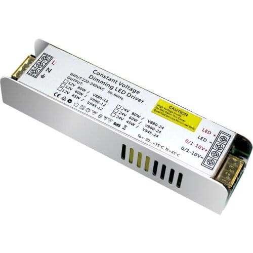 12V 80W LED Dimmable Driver Thyristor Dimming Power Supply 0-10V Led Dimmer 6A for Smart Home Automation Controller Module