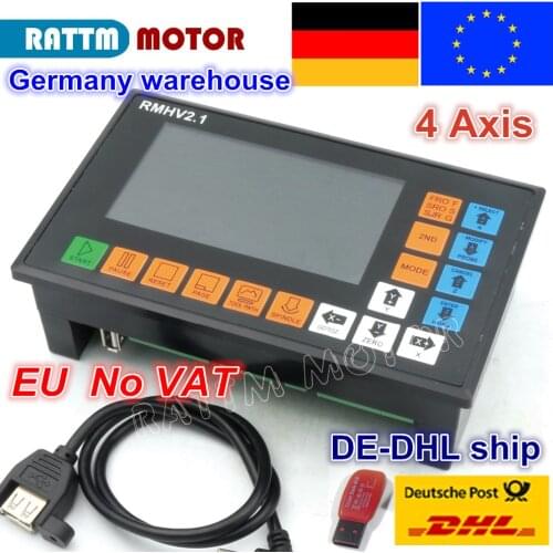 【EU free VAT】 4 Axis PLC Controller 500KHz off-line operation G code for CNC Router Engraving Machine stepper motor servo motor