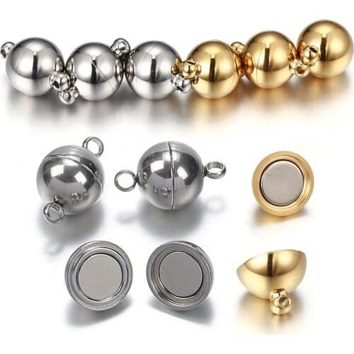 5pcs Magnetic Stainless Steel Ball Shape Clasp Connector Converter for Bracelet Necklace Jewelry Making Components DIY