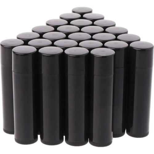 50PCS 5ML Cosmetic Empty Chapstick Lip Gloss Lipstick Balm Tube + Cap Container