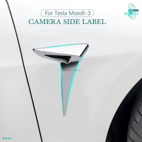 Side Camera Label Protective Cover Fender Exterior Modified Decorative Accessories For Tesla Model 3
