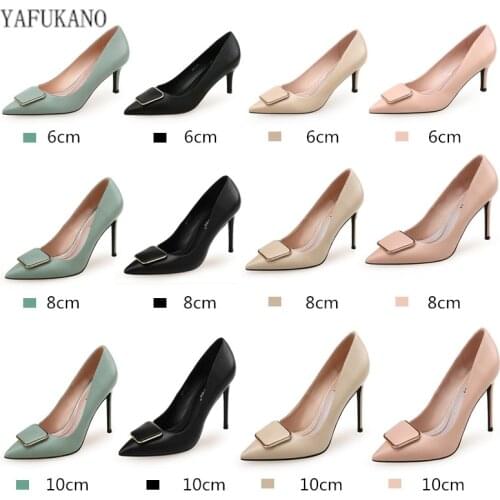 10cm Nude Sexy High Heels 2020 High Quality Brand Women Shoes Thin Heel Pointed Toe Pumps Elegant Lady Party Wedding Shoes 33 34