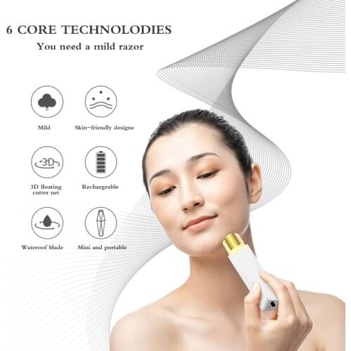Face Hair Removal Lipstick Shaver Electric Eyebrow Trimmer Womens Hair Remover USB Rechargeable Mini Shaver Epilator for Women