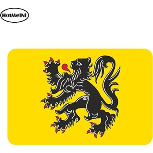HotMeiNi Car Styling Flanders Flemish Flag Car Sticker Bumper Vlaanderen Belgium Bike Waterproof Windows Accessories 13cmx8.7cm