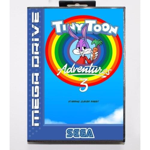 Tiny Toon Adventures 3 16 bit MD Game Card With Retail Box For Sega Mega Drive For Genesis