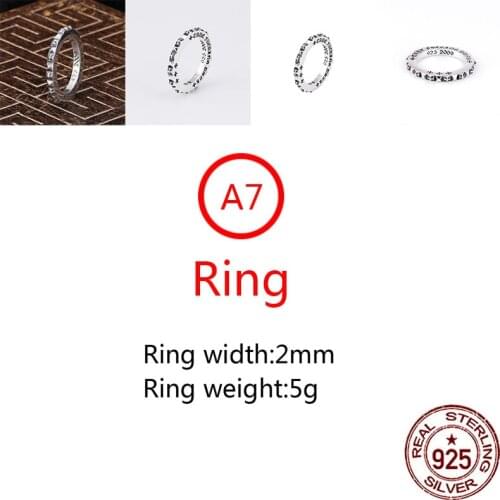 A7 925 sterling silver ring jewelry retro personality cross hollow shape punk fashion style couple shape gift for friends hot