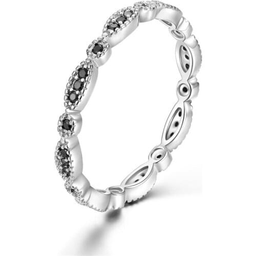 SODROV Genuine 925 Sterling Silver Black Spinel Elegant Rings for Women Trendy Zircon Sterling Silver Jewelry G013