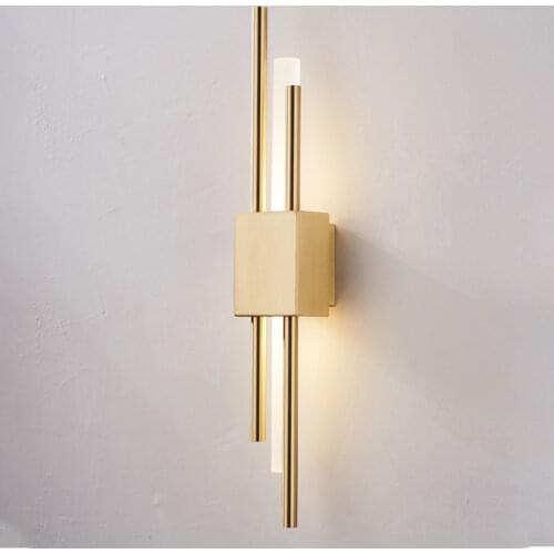 All copper bedroom bedside wall lamp simple post-modern living room aisle background wall lamp luxury style wall lamp