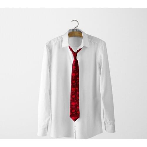 Fashion 3D Printed Men Ties Creative Funny Skull Newspaper Party Wedding Ties Slim Polyester 8cm Wide Neckties Shirt Accessories