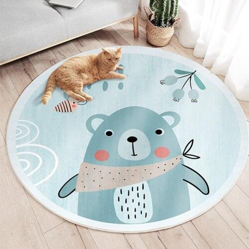 Animal Elephant Cartoon Round Carpet bathroom Floor Mat doorMats bath home Carpet Living Room Decorative rug tapis salon rugs