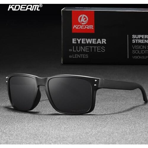 Kdeam Square Polarized Sunglasses Men Women Classic Brand Designer Outdoor Driving Fishing Travel Sunglass Sports Goggle UV400