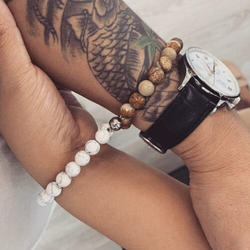 Attractive couples charm bracelets best friend stoned bracelet men bracelet Natural Volcanic rocks attractive jewelry bracelet