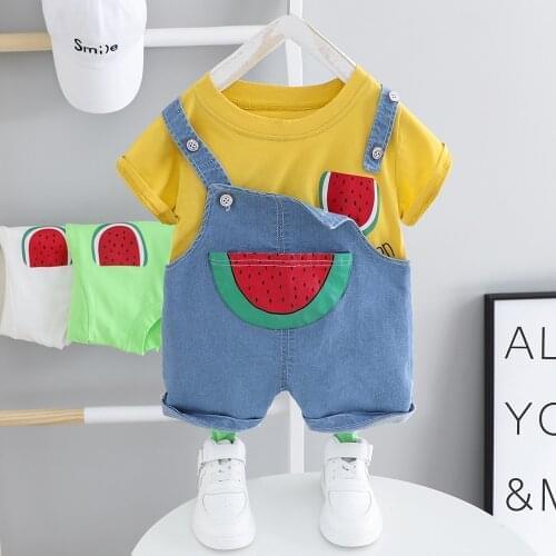 Baby Boy Clothes Toddler Girls Clothes T-Shirt+Overalls Outfits Suit Baby Girl Clothes Sets Baby 3 6 9 12 24 Months 3 4 Y Bebe