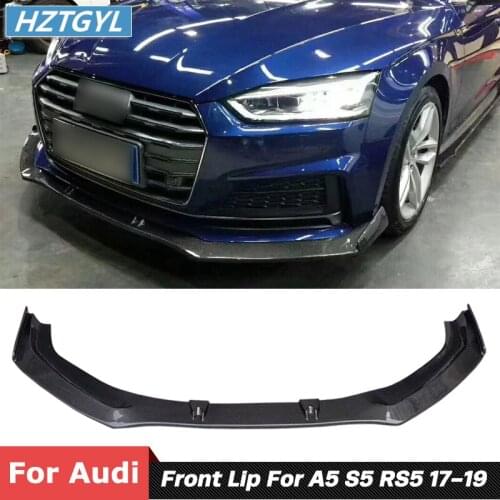 Carbon Fiber Front Bumper Chin Spoiler Lip For Audi A5 S5 RS5 Car Body Kit 2017-2019