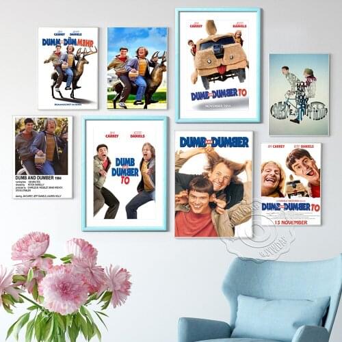 Dumb And Dumber Comedy Movie Poster, Abstract Creative Illustration Wall Stickers, Character Portrait Canvas Painting Home Decor