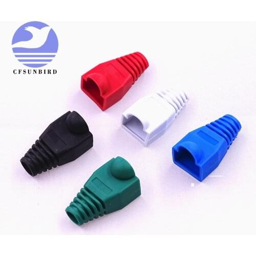 CFsunbird 10pcs / lot Rj45 cat5 cat5e cat6 Multicolour Network Connectors Sheath Protective Sleeve for Ethernet Cable