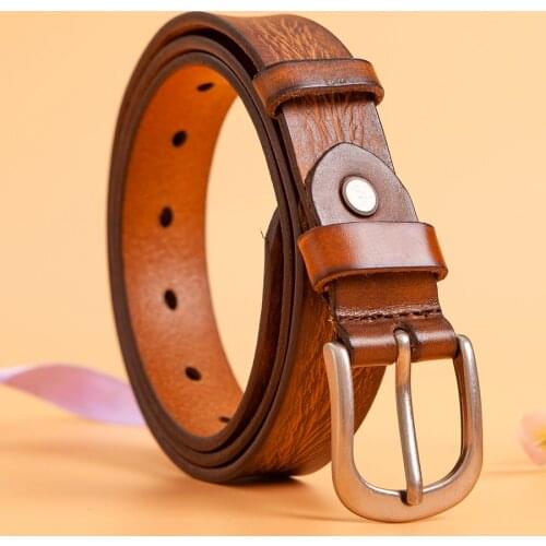 Fashion Cowskin Genuine Leather Belt Luxury Strap Dress And Jeans Belts For Female Fashion Pin Buckle For Women