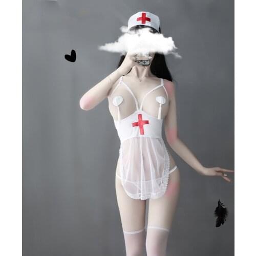 JIMIKO Sexy Lingerie Woman Nurse Cosplay Costumes Porn Halloween Couple Sex Game Uniform hot White Nurse Lingerie Erotic Outfit