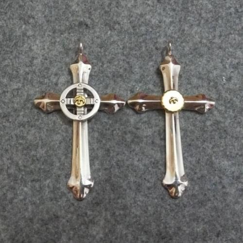 Takahashi Kagura Goros 925 Sterling Silver Cross Wheel Pendant Hand DIY DIY Old Thai Silver Feather Accessories Ornaments