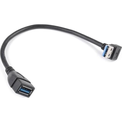 Top Usb 3.0 Angle 90 Degree Extension Cable Male To Female Adapter Cord Data Down