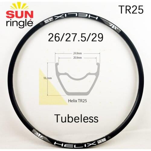 Sun Rim Helix TR25 26 27.5 29 inch Vacuum Tubeless XC TR Mountain Bike Rim Hoops