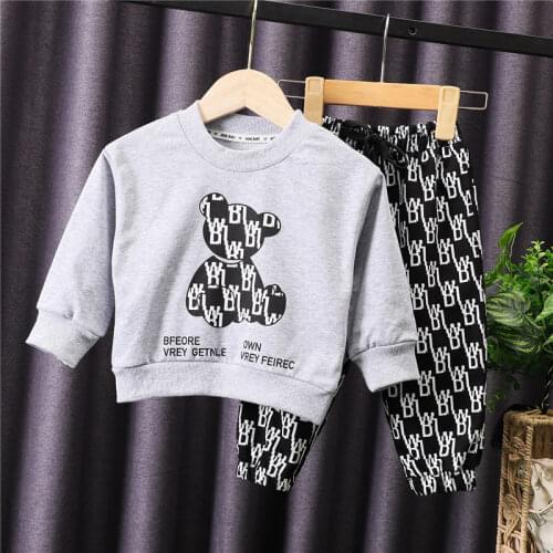 Spring Autumn Baby T-shirt Pants Suits Toddler Tracksuits Children Boys Girls Style Clothing Sets Kids Clothes 1 2 3 4 5 YEARS