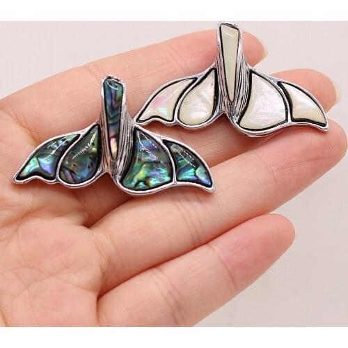 1pcs Natural White Abalone Shell Brooches Pins for Women Girls Vintage Pins High Quality 2021 Size 45x25mm