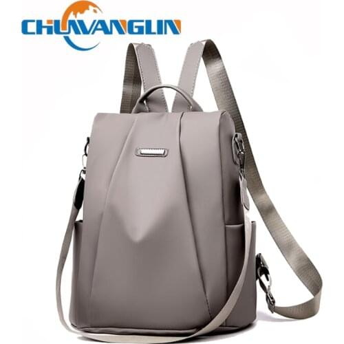 Chuwanglin Women Backpack Female Rucksack Soft Lightweight Oxford Backpack Women Anti-theft Design Womens Shoulder Bags D601202